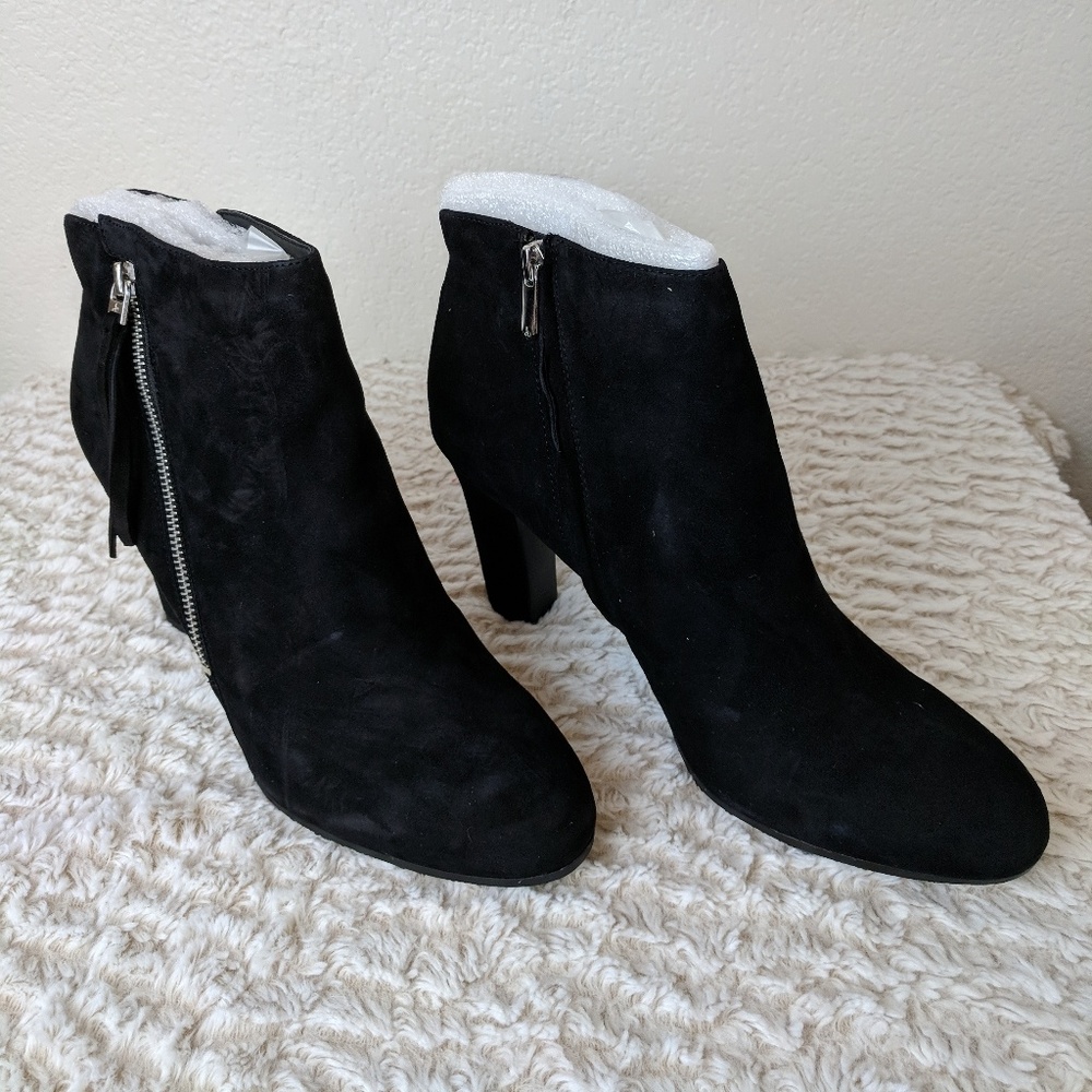 Sam Edelman Sadee Fringe Black Suede Bootie - Picture 3 of 8